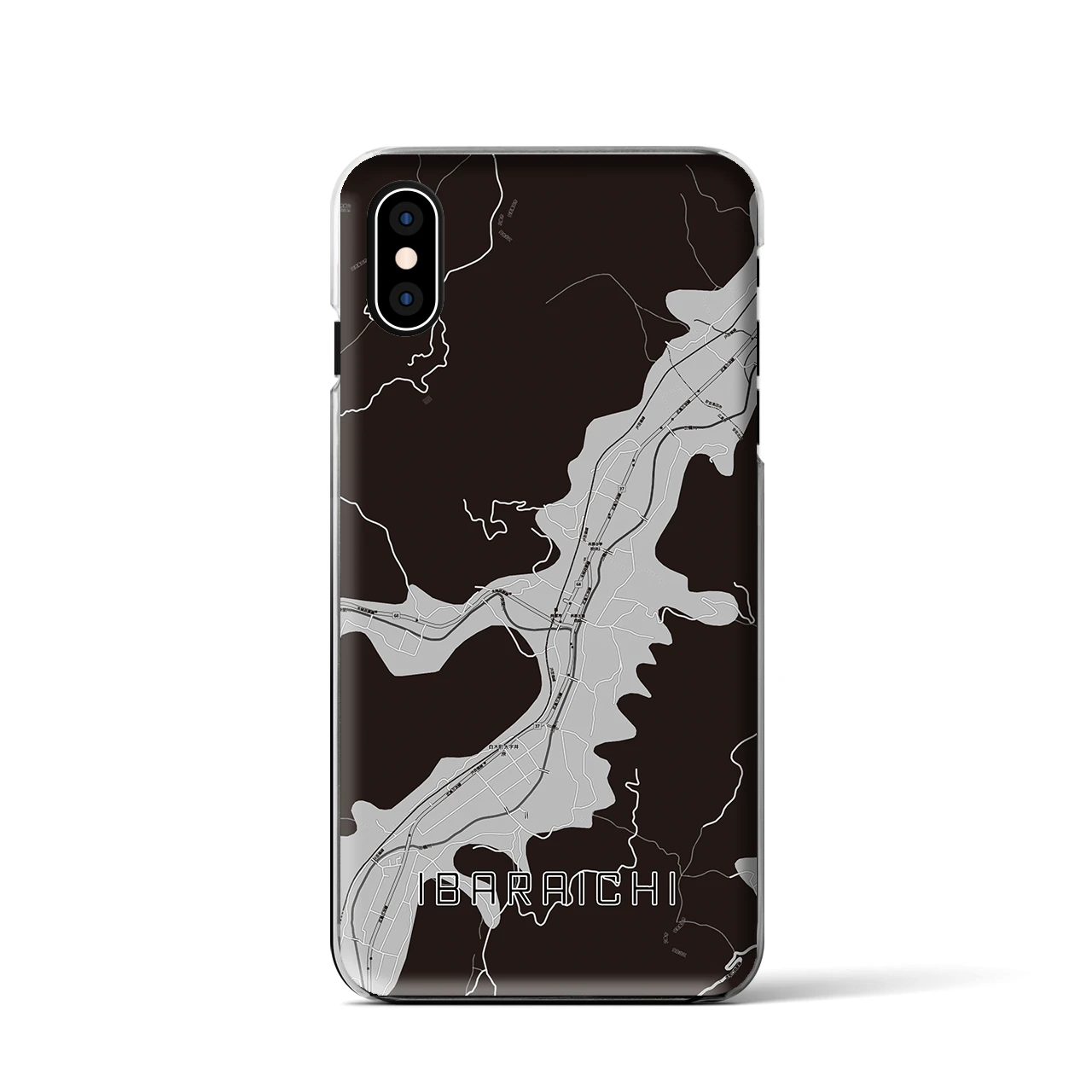 【井原市(広島県)】地図柄iPhoneケース(クリアタイプ)