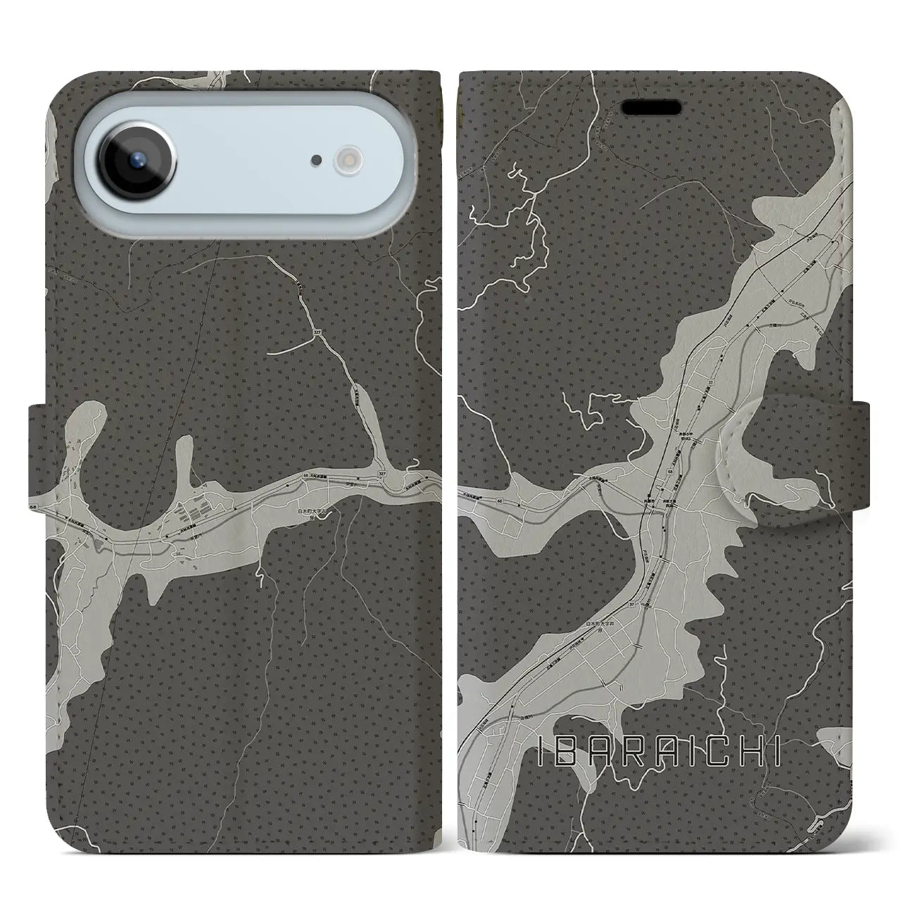 【井原市(広島県)】地図柄iPhoneケース(手帳タイプ)