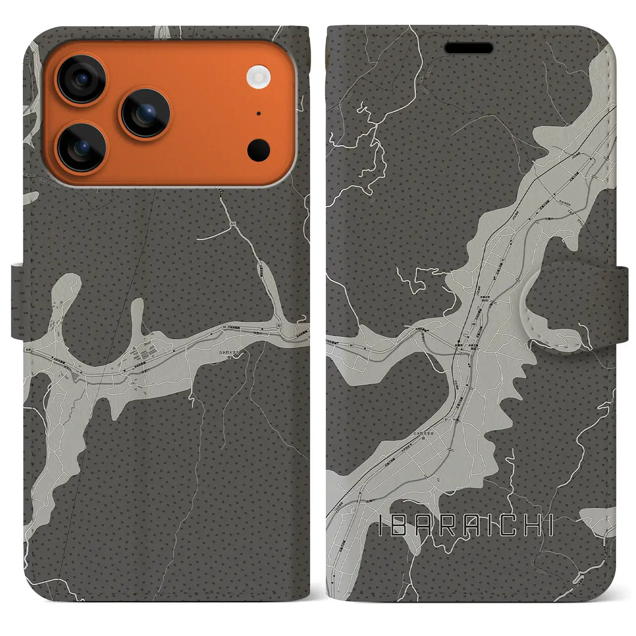 【井原市(広島県)】地図柄iPhoneケース(手帳タイプ)