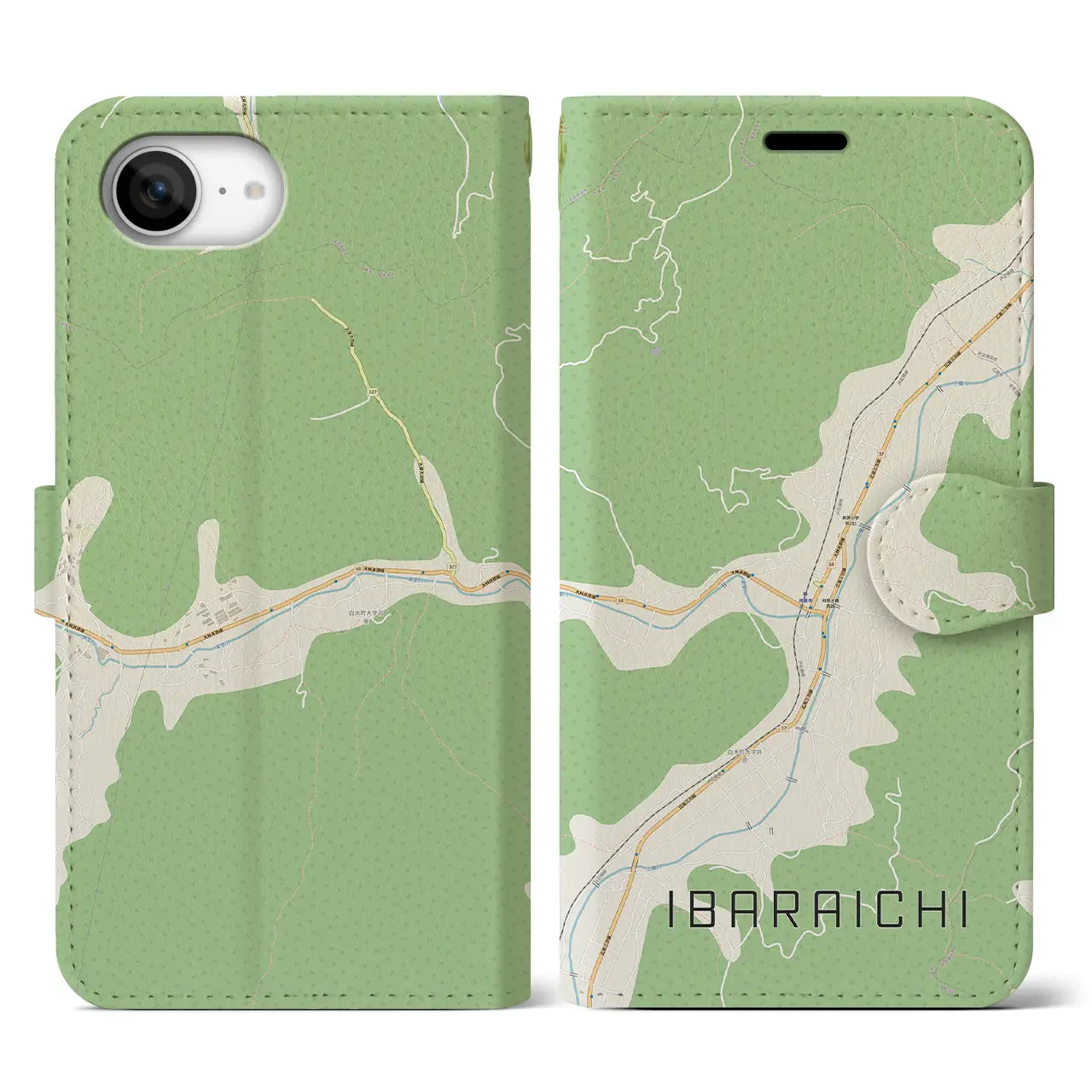 【井原市(広島県)】地図柄iPhoneケース(手帳タイプ)