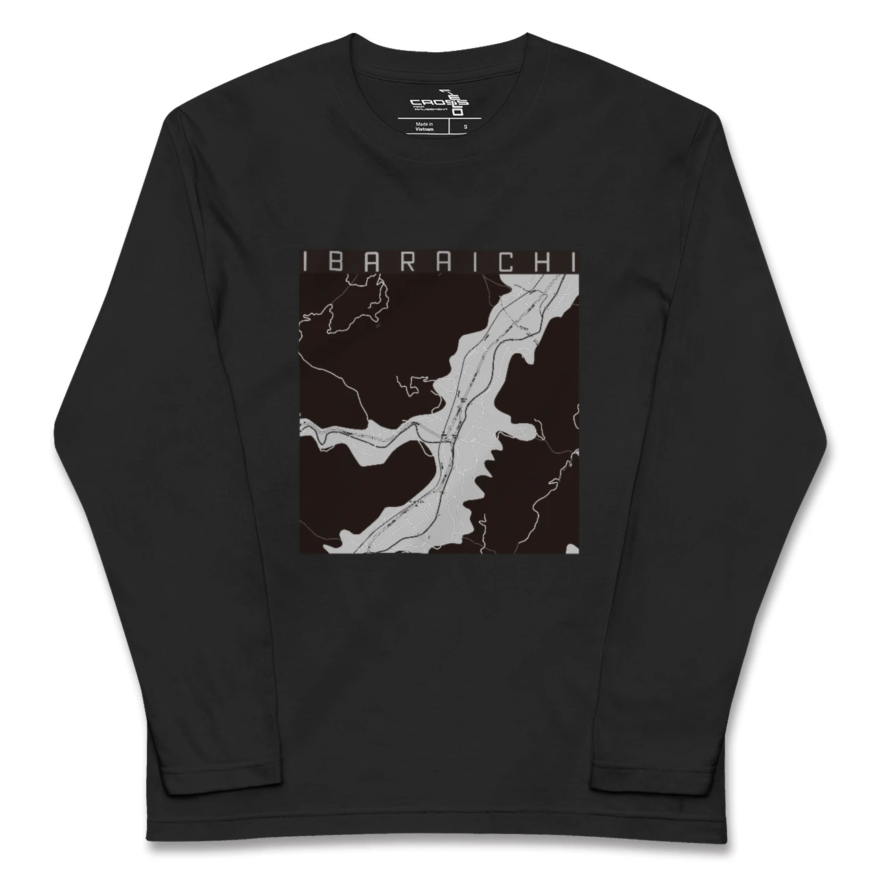 【井原市(広島県)(広島県)】地図柄ロングスリーブTシャツ