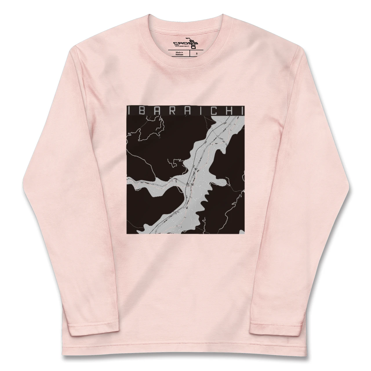 【井原市(広島県)(広島県)】地図柄ロングスリーブTシャツ