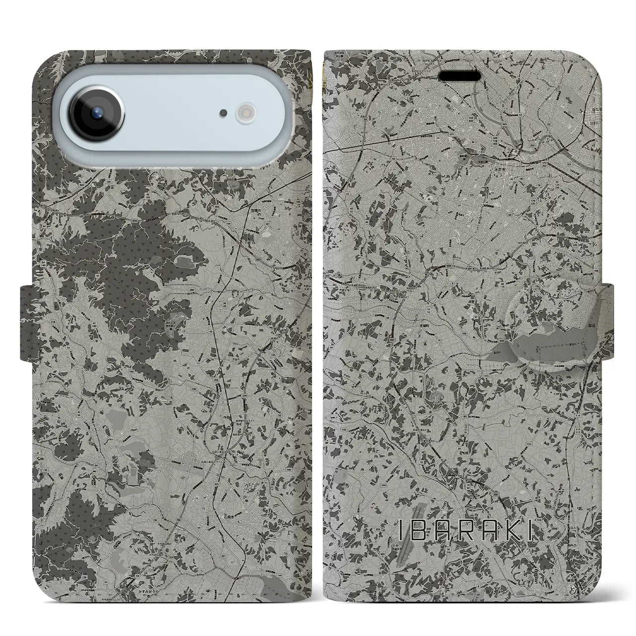 【茨城(茨城県)】地図柄iPhoneケース(手帳タイプ)