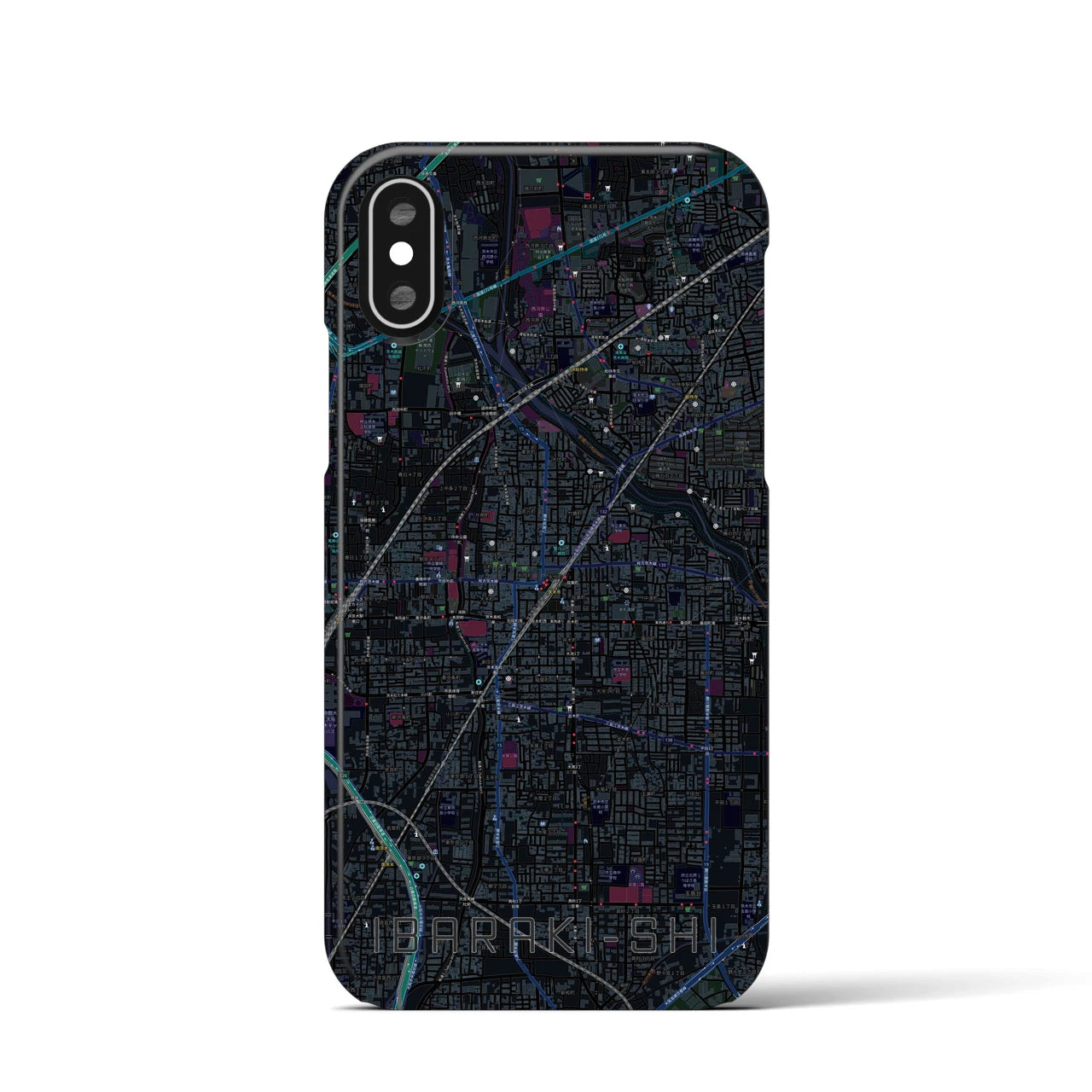 【茨木市(大阪府)】地図柄iPhoneケース(バックカバータイプ)