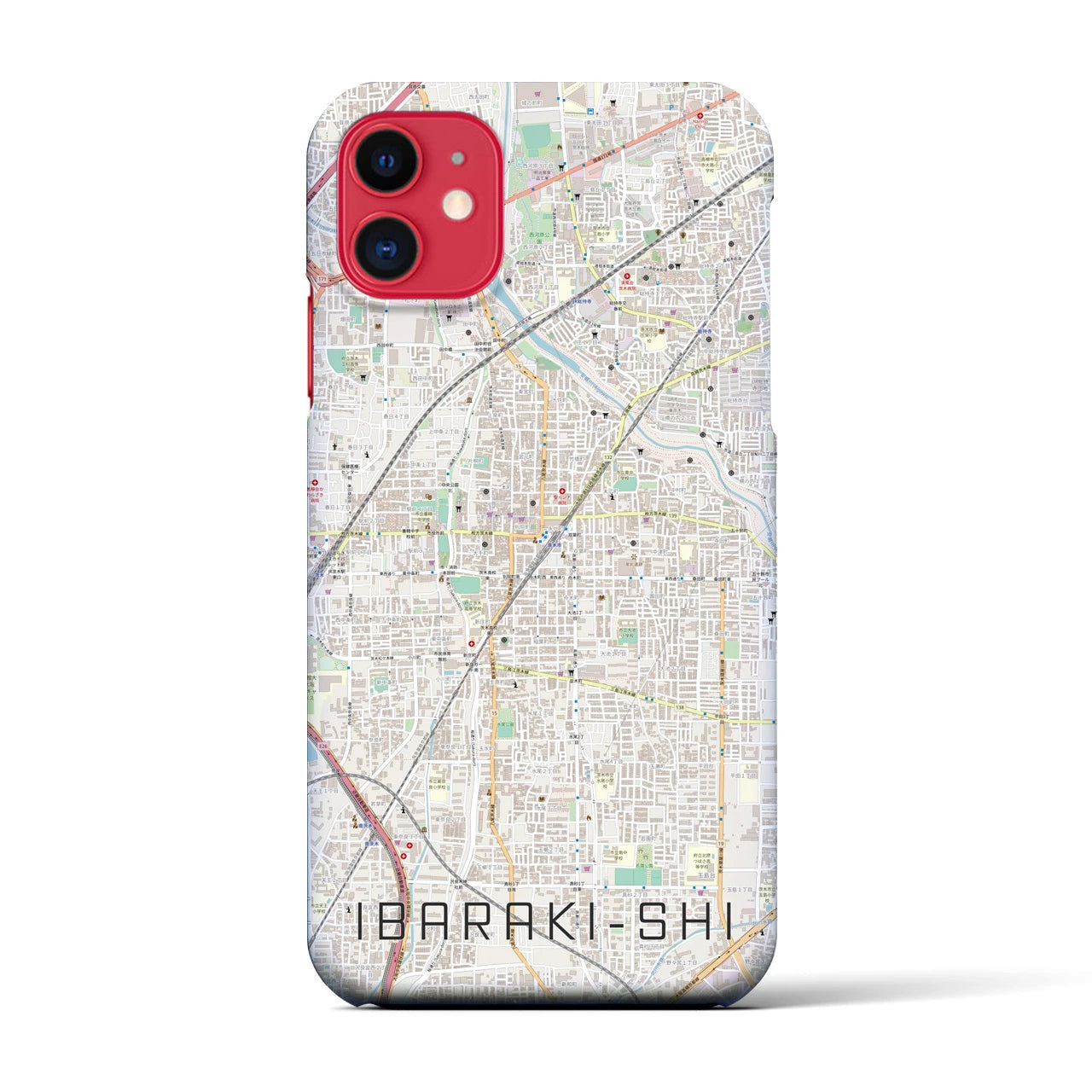 【茨木市(大阪府)】地図柄iPhoneケース(バックカバータイプ)