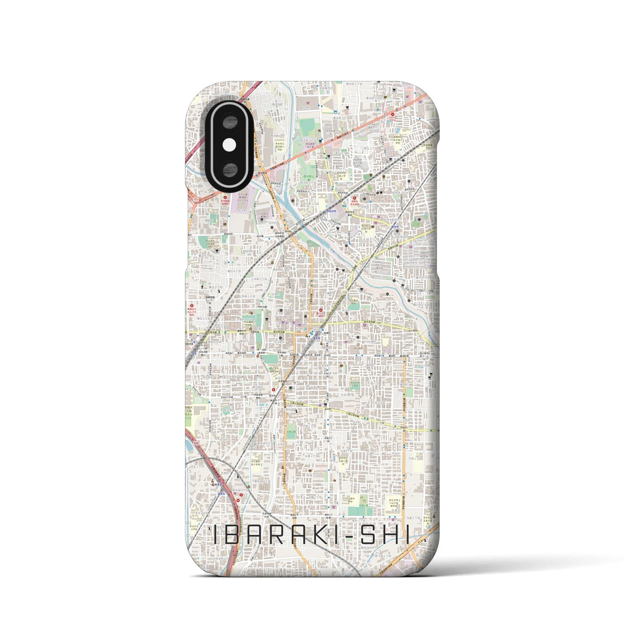 【茨木市(大阪府)】地図柄iPhoneケース(バックカバータイプ)