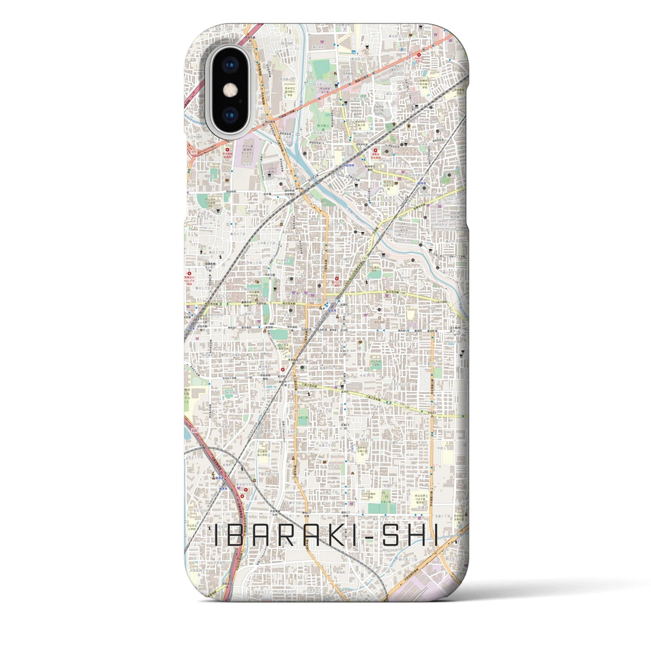 【茨木市(大阪府)】地図柄iPhoneケース(バックカバータイプ)