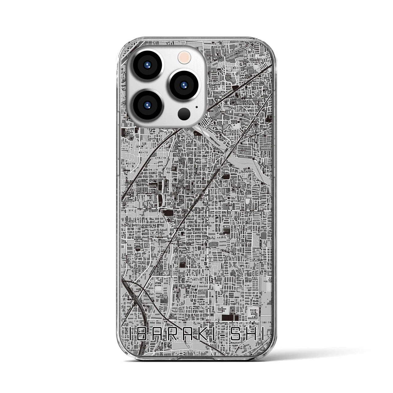 【茨木市(大阪府)】地図柄iPhoneケース(クリアタイプ)