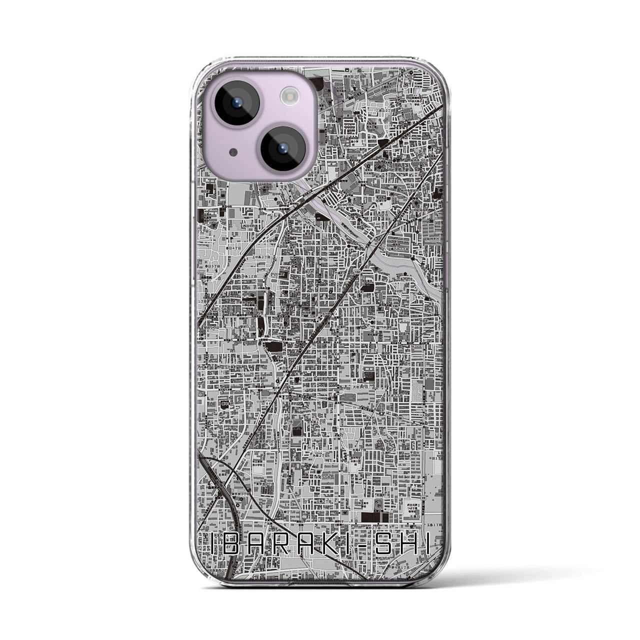 【茨木市(大阪府)】地図柄iPhoneケース(クリアタイプ)