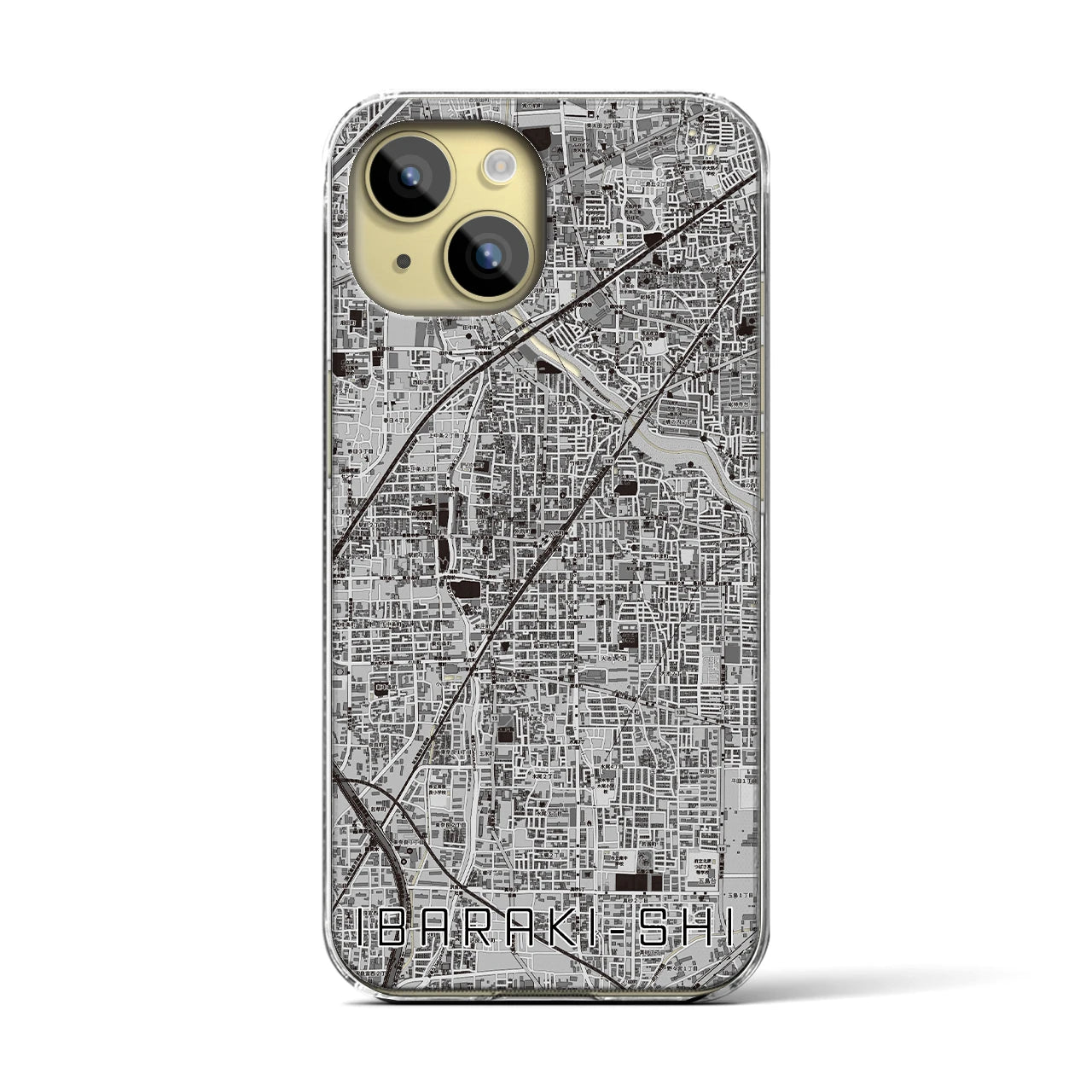 【茨木市(大阪府)】地図柄iPhoneケース(クリアタイプ)