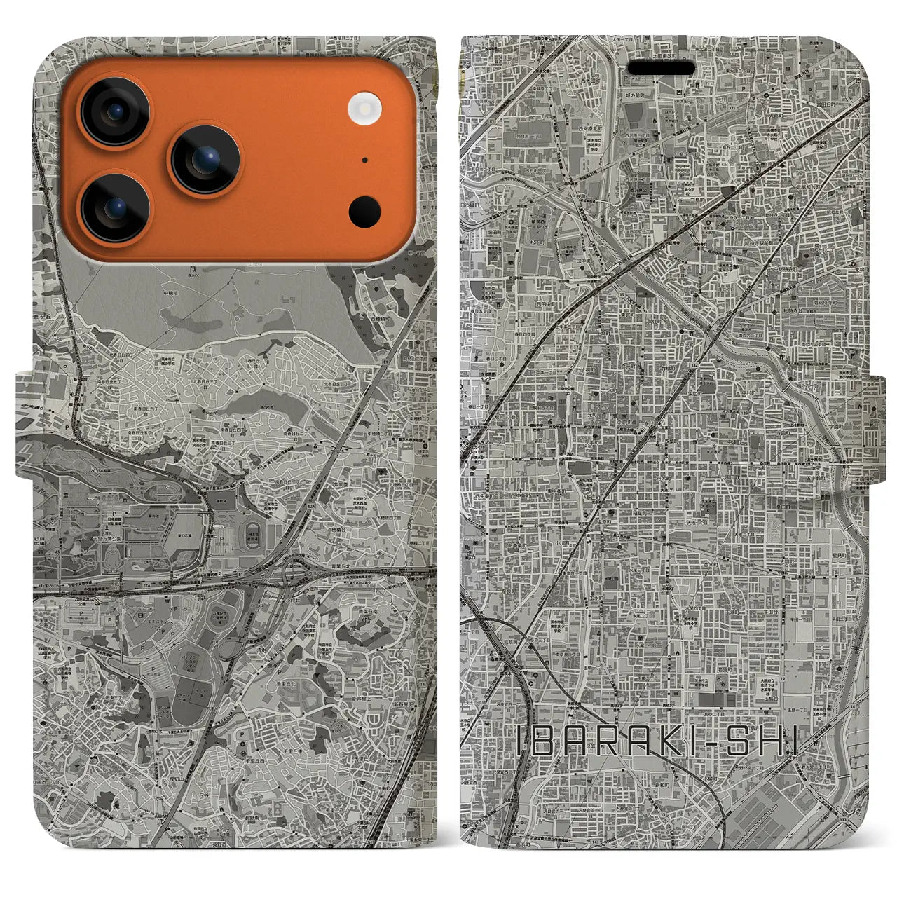 【茨木市(大阪府)】地図柄iPhoneケース(手帳タイプ)