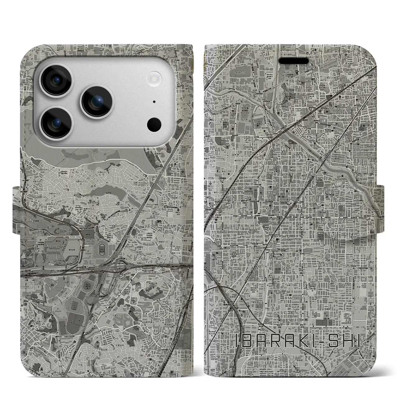 【茨木市(大阪府)】地図柄iPhoneケース(手帳タイプ)