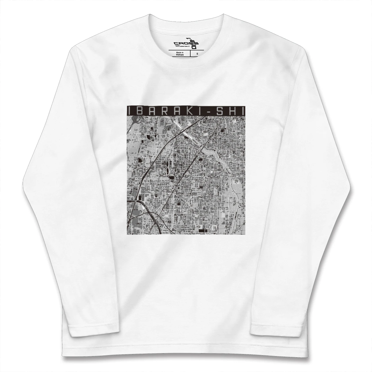 【茨木市(大阪府)】地図柄ロングスリーブTシャツ