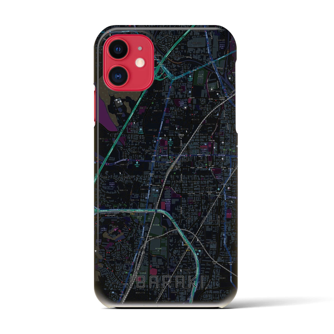 【茨木(大阪府)】地図柄iPhoneケース(バックカバータイプ)