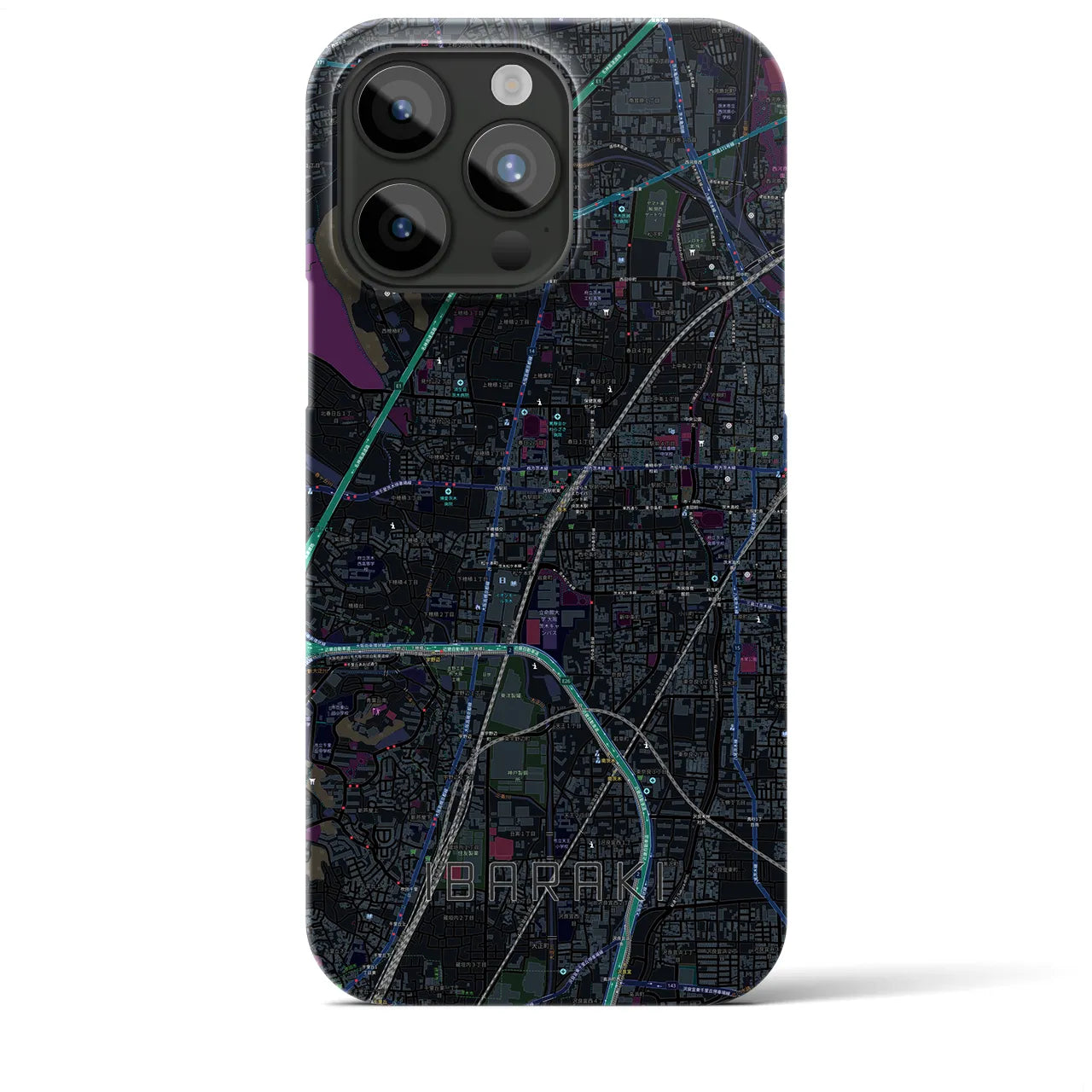 【茨木(大阪府)】地図柄iPhoneケース(バックカバータイプ)