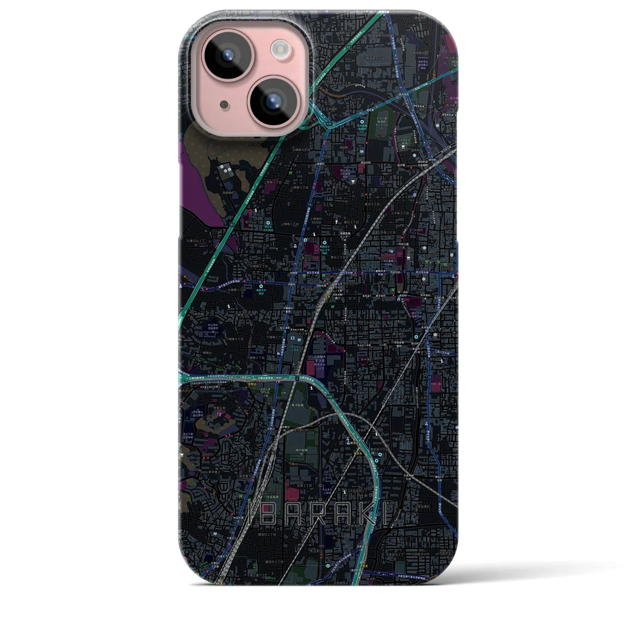 【茨木(大阪府)】地図柄iPhoneケース(バックカバータイプ)
