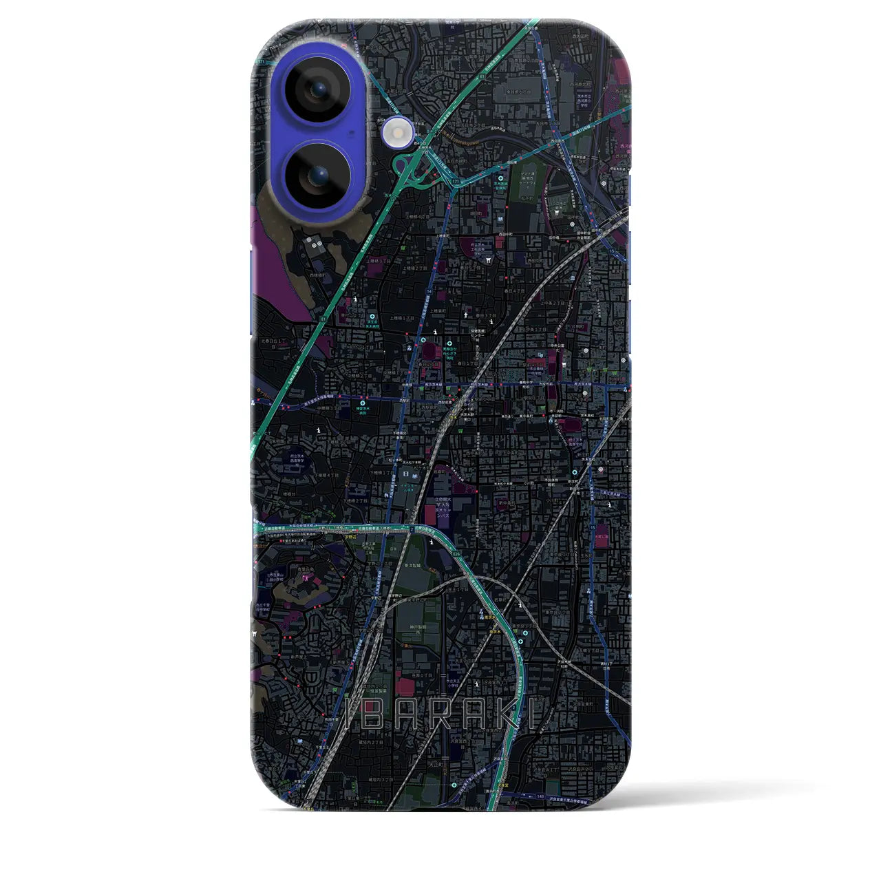 【茨木(大阪府)】地図柄iPhoneケース(バックカバータイプ)