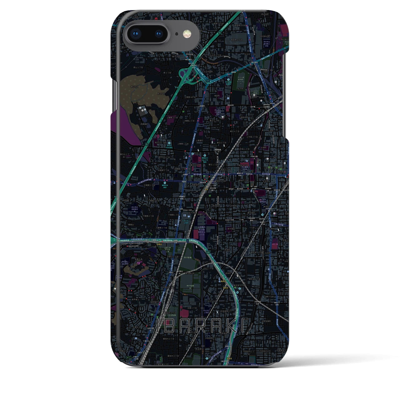 【茨木(大阪府)】地図柄iPhoneケース(バックカバータイプ)
