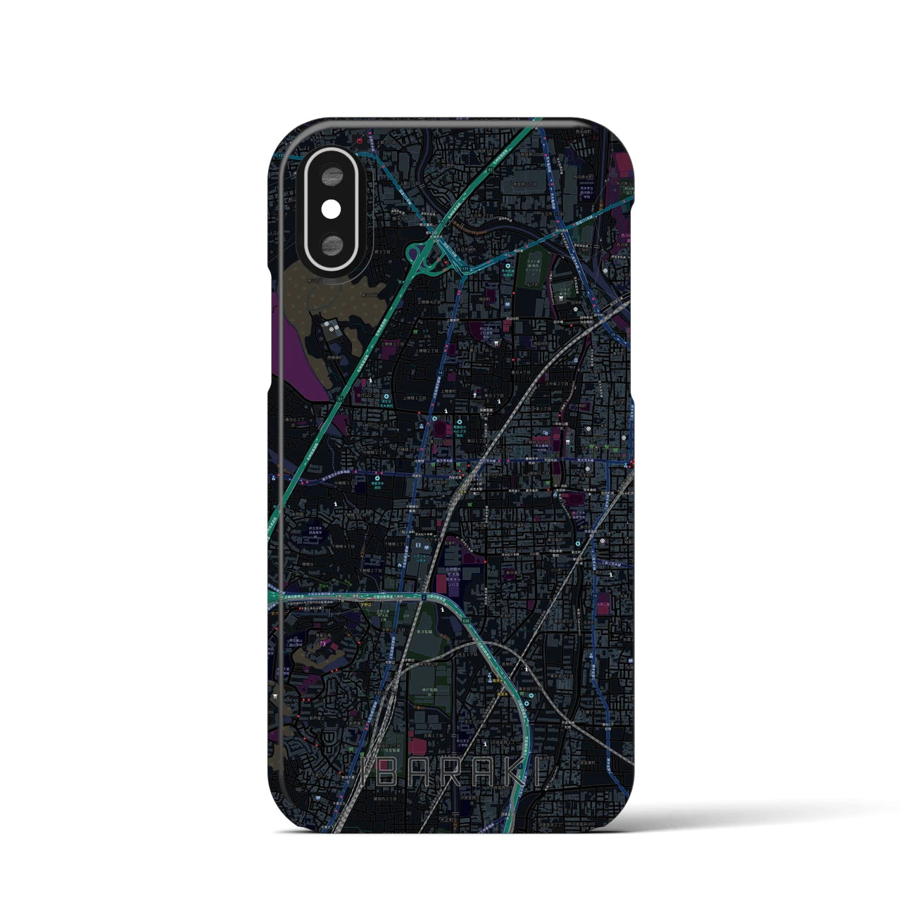 【茨木(大阪府)】地図柄iPhoneケース(バックカバータイプ)