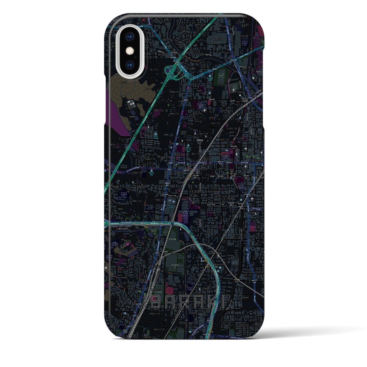 【茨木(大阪府)】地図柄iPhoneケース(バックカバータイプ)