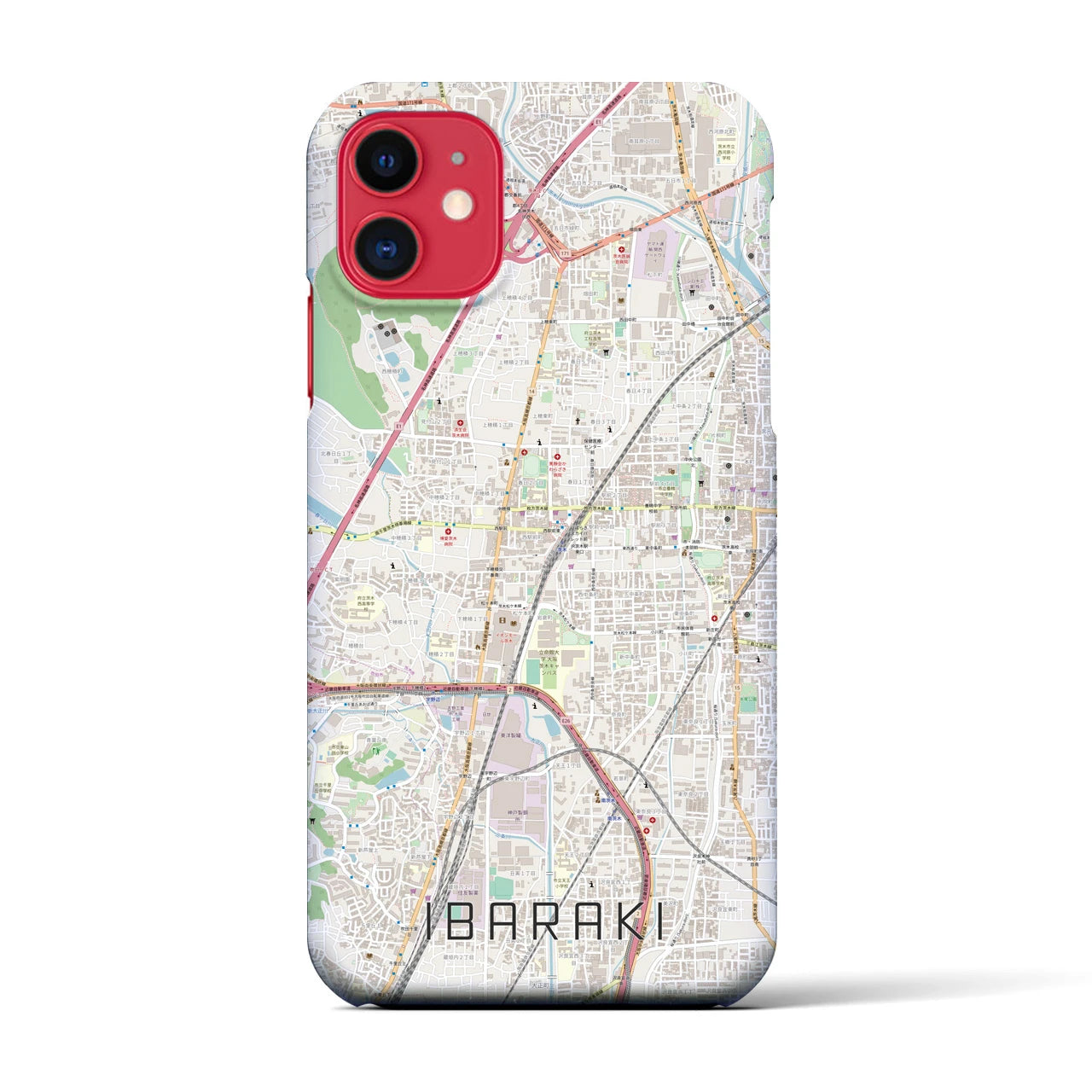 【茨木(大阪府)】地図柄iPhoneケース(バックカバータイプ)
