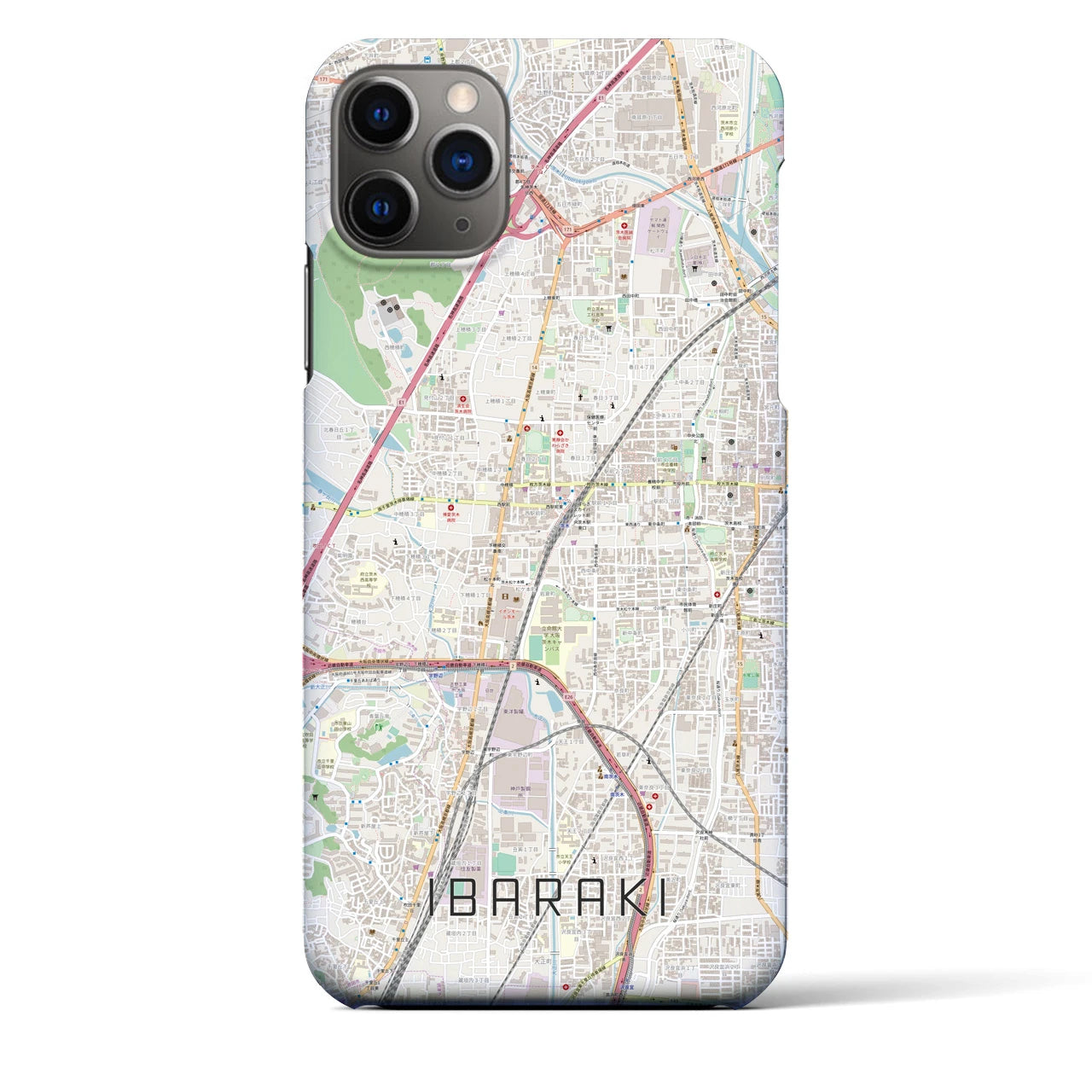 【茨木(大阪府)】地図柄iPhoneケース(バックカバータイプ)