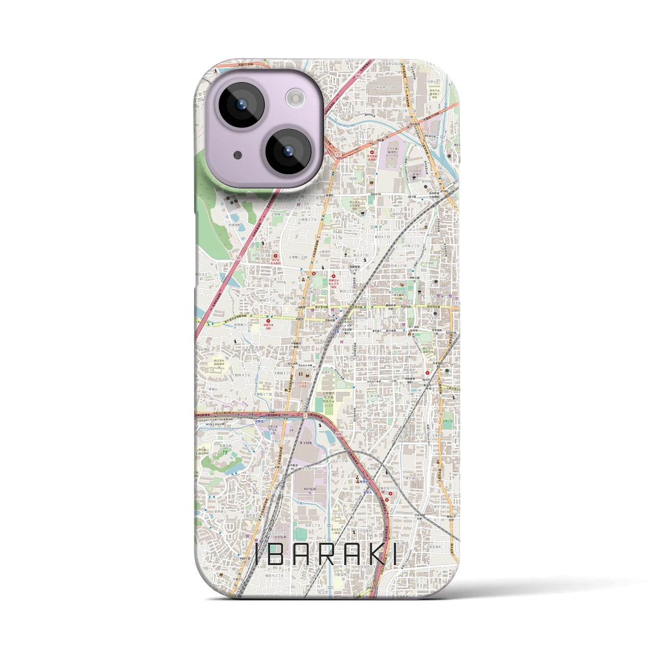 【茨木(大阪府)】地図柄iPhoneケース(バックカバータイプ)