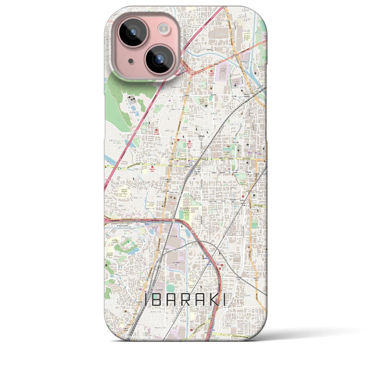 【茨木(大阪府)】地図柄iPhoneケース(バックカバータイプ)