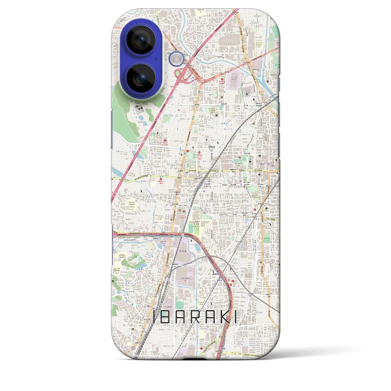 【茨木(大阪府)】地図柄iPhoneケース(バックカバータイプ)ナチュラル・iPhone 16 Pro Max 用