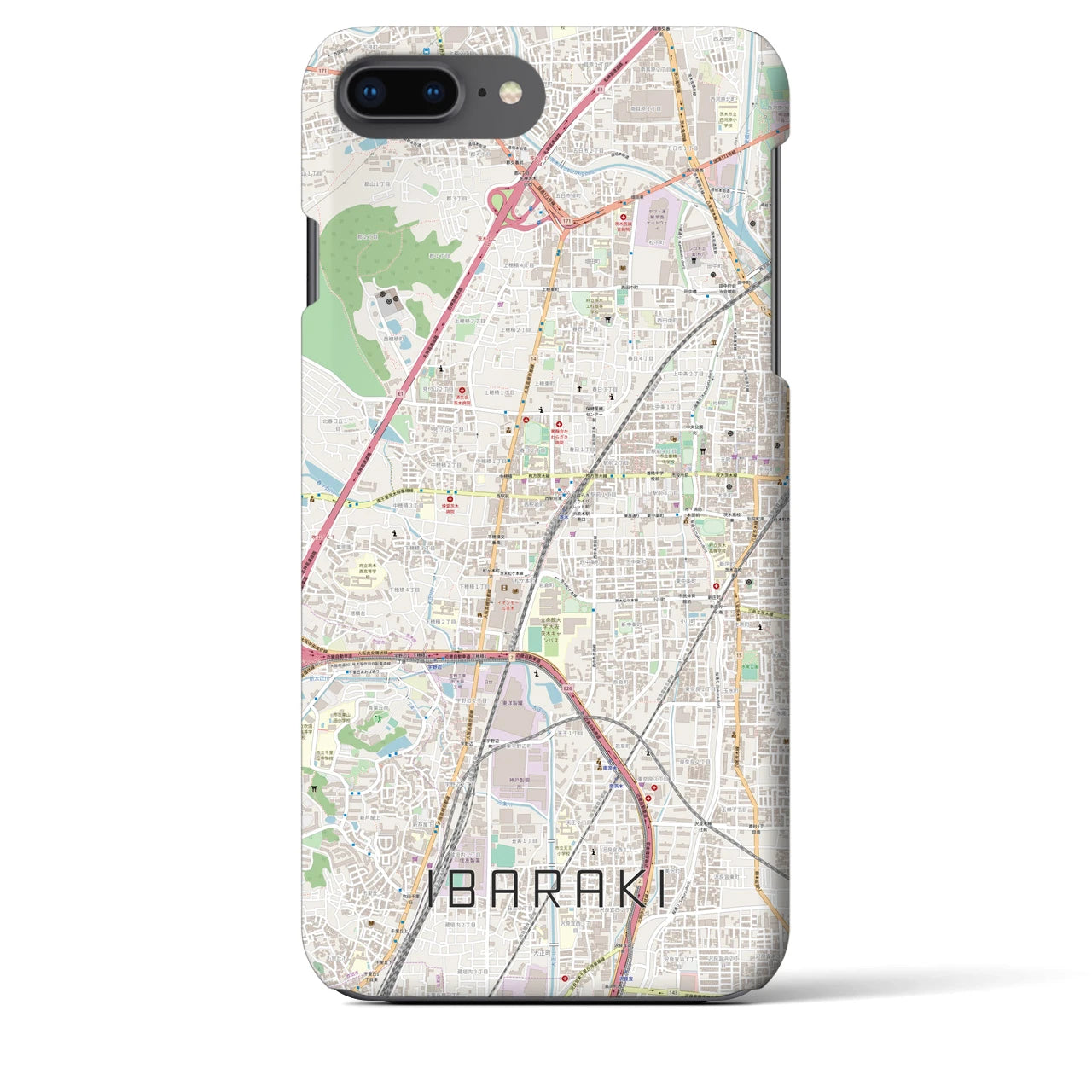 【茨木(大阪府)】地図柄iPhoneケース(バックカバータイプ)