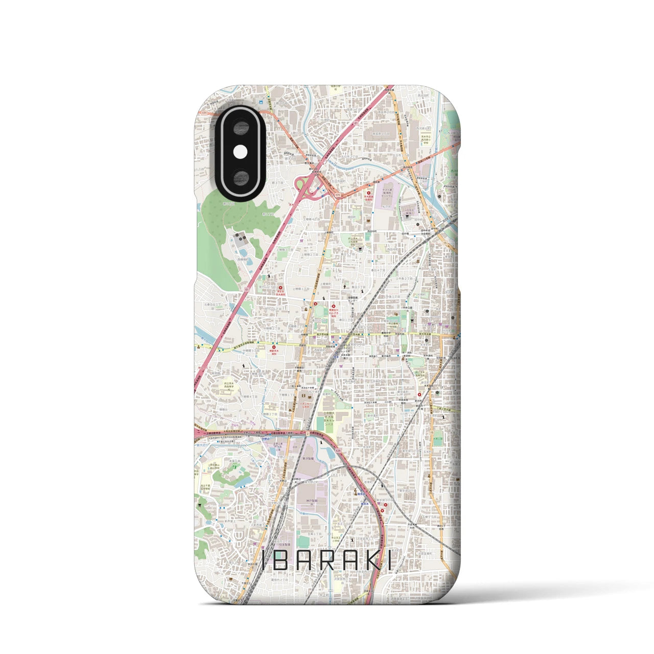 【茨木(大阪府)】地図柄iPhoneケース(バックカバータイプ)