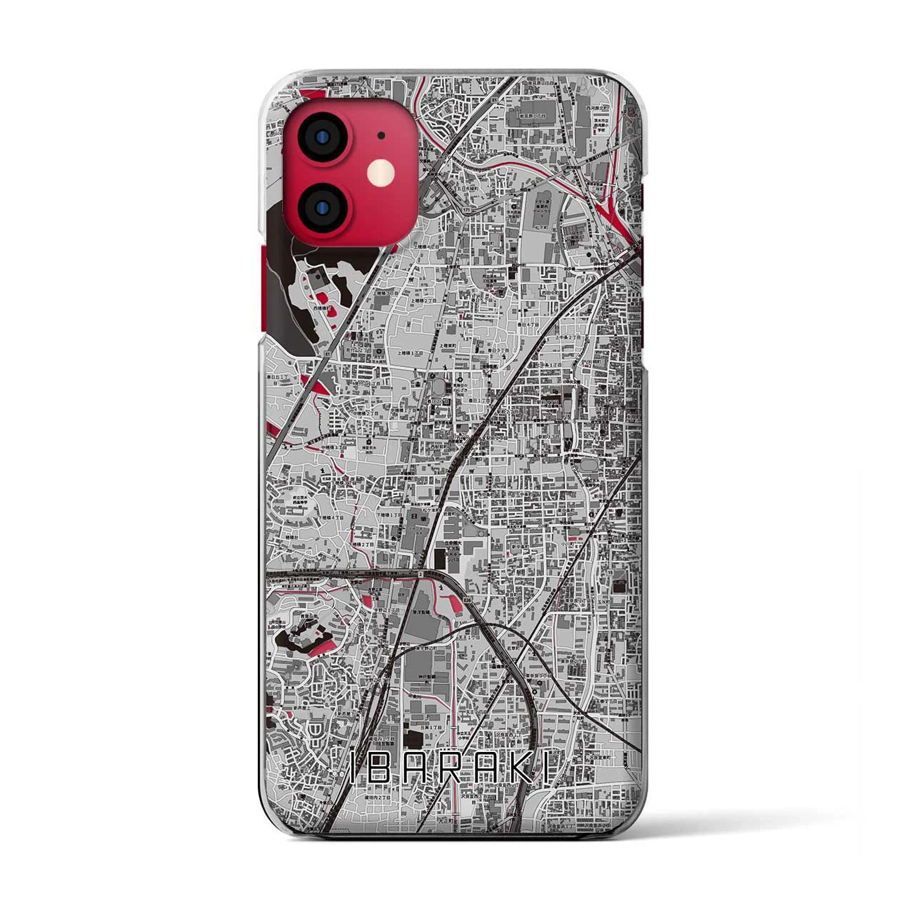 【茨木(大阪府)】地図柄iPhoneケース(クリアタイプ)