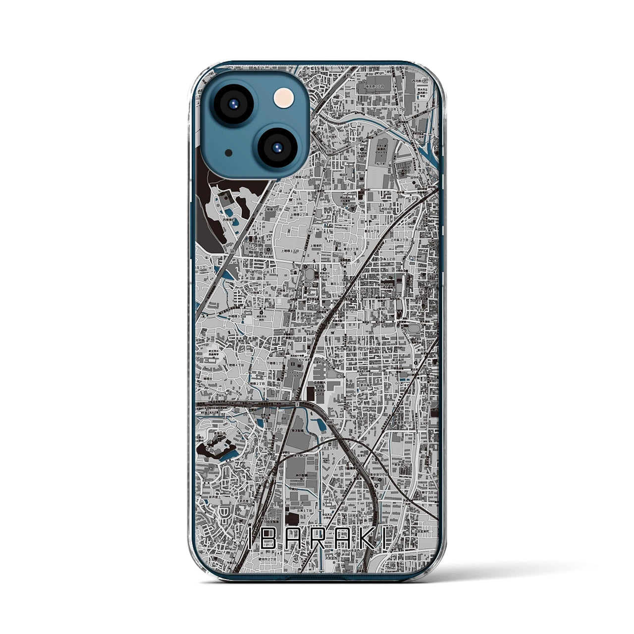 【茨木(大阪府)】地図柄iPhoneケース(クリアタイプ)