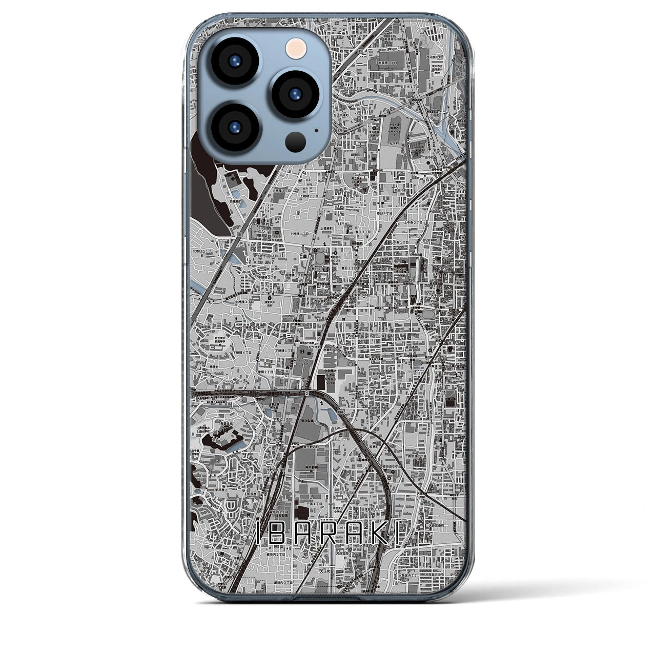 【茨木(大阪府)】地図柄iPhoneケース(クリアタイプ)