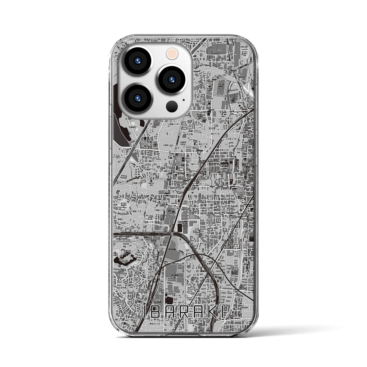 【茨木(大阪府)】地図柄iPhoneケース(クリアタイプ)