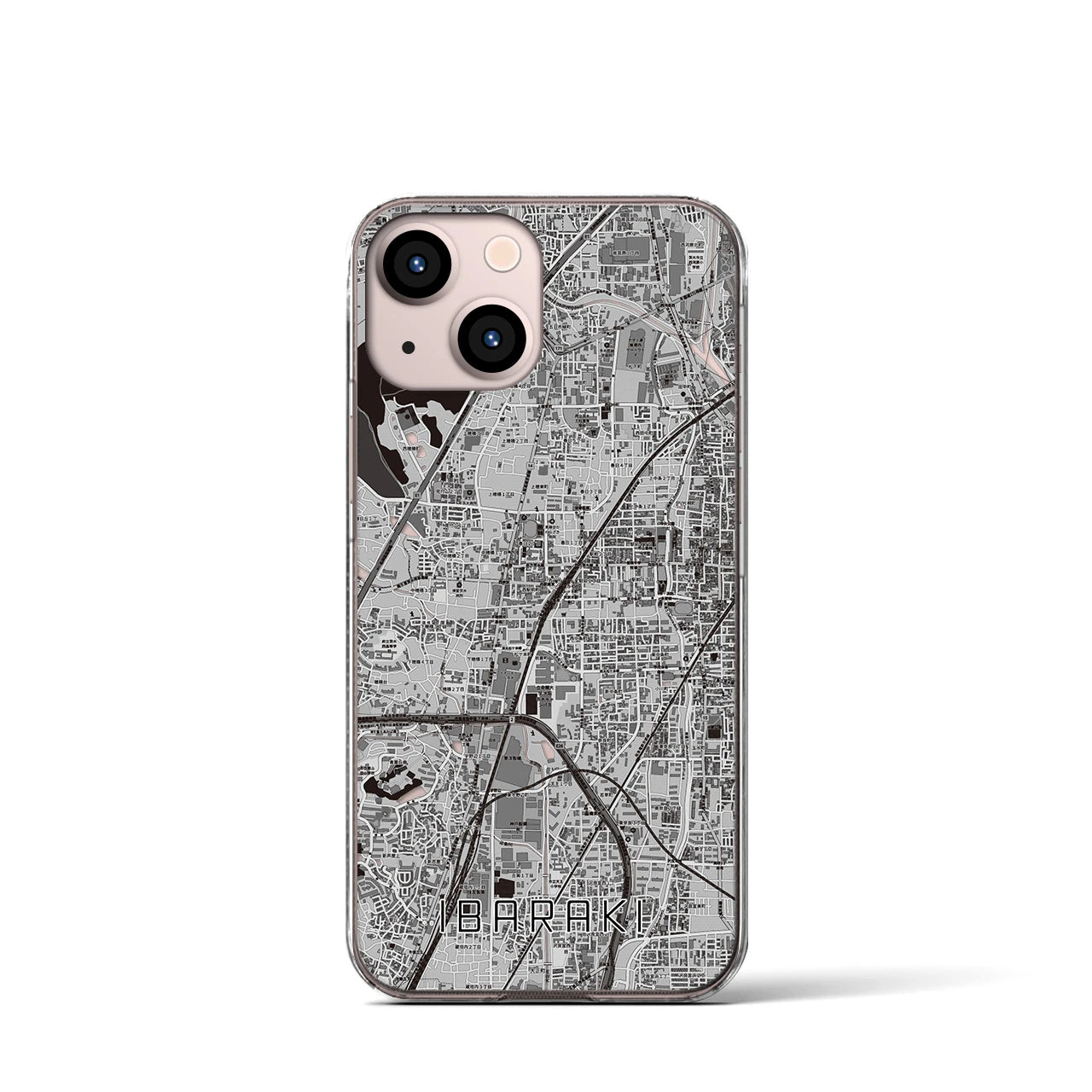 【茨木(大阪府)】地図柄iPhoneケース(クリアタイプ)