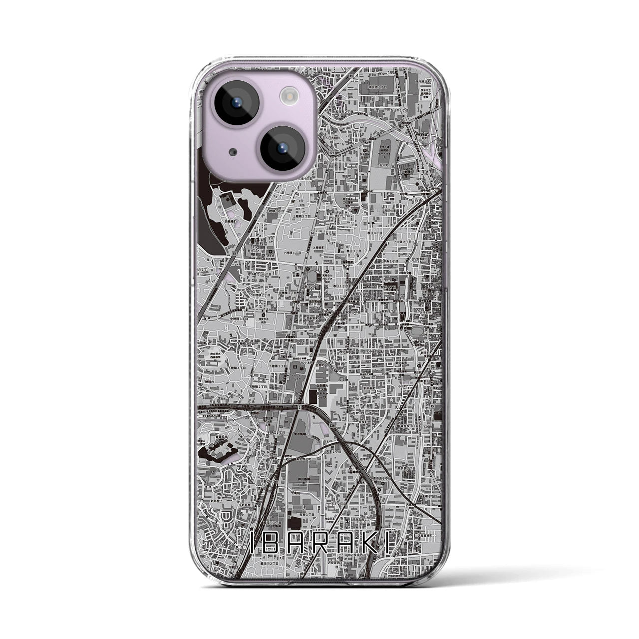 【茨木(大阪府)】地図柄iPhoneケース(クリアタイプ)