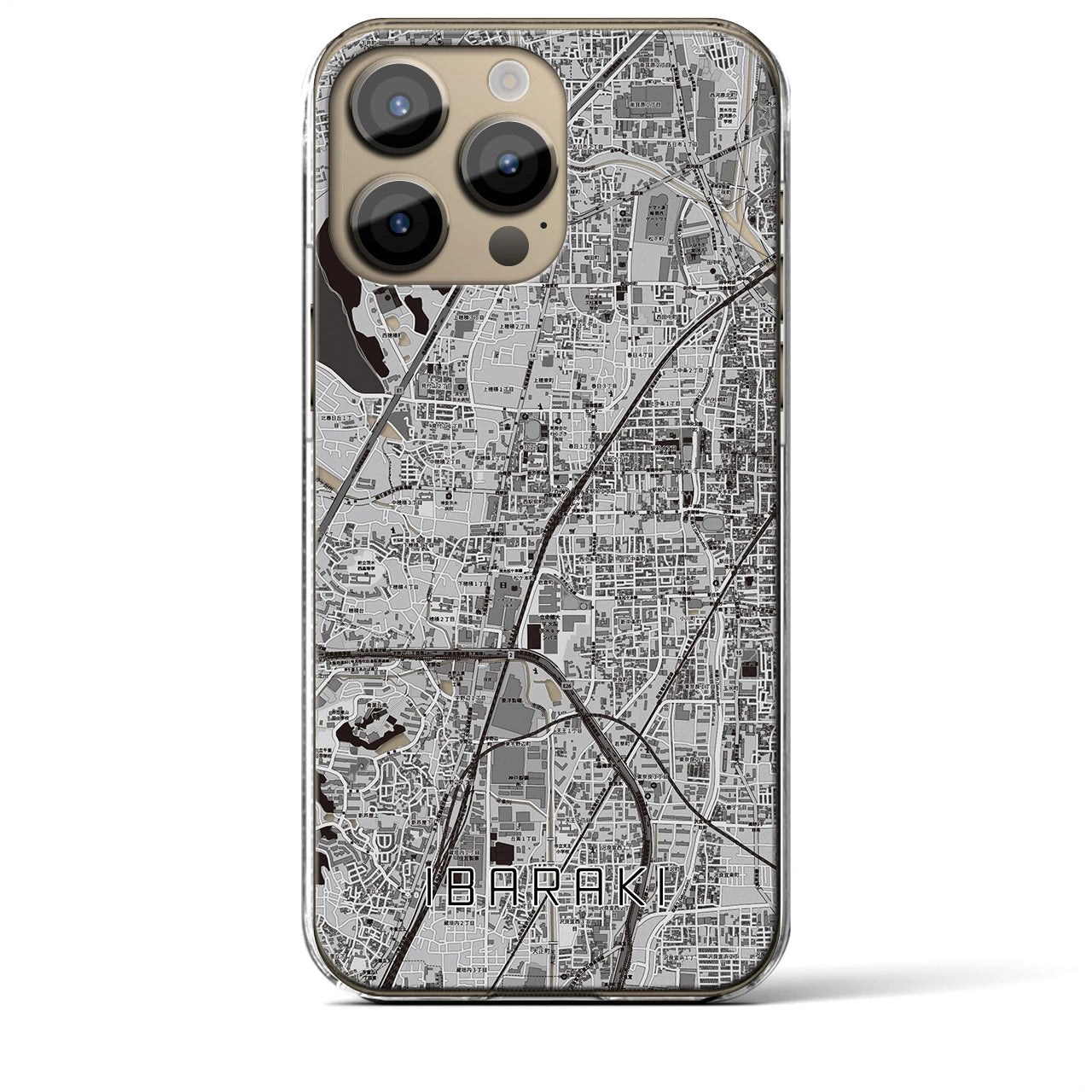 【茨木(大阪府)】地図柄iPhoneケース(クリアタイプ)