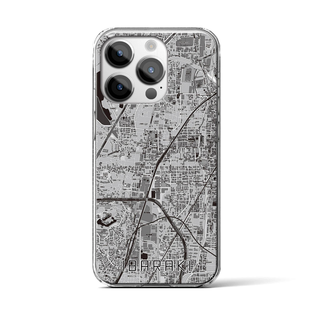 【茨木(大阪府)】地図柄iPhoneケース(クリアタイプ)