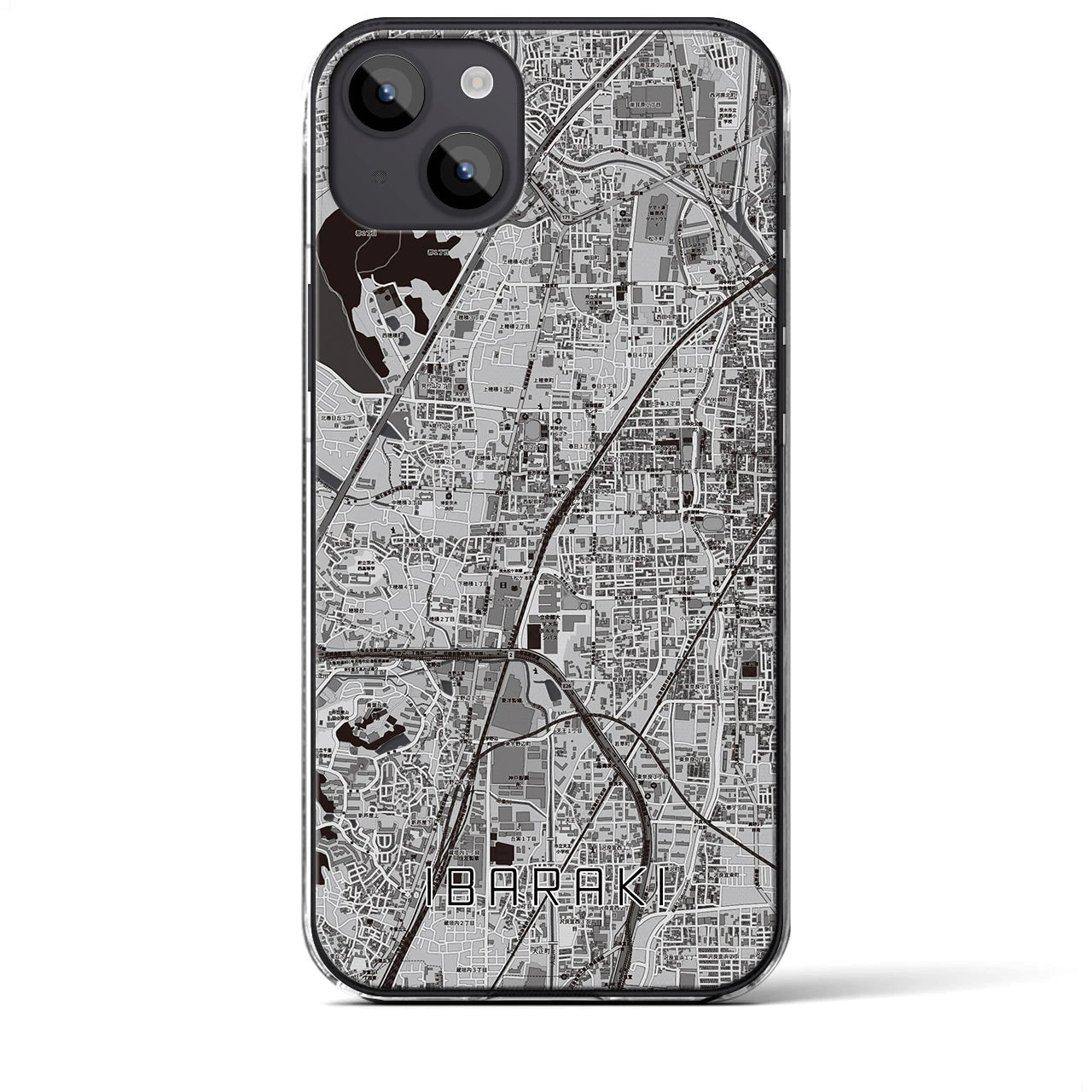 【茨木(大阪府)】地図柄iPhoneケース(クリアタイプ)