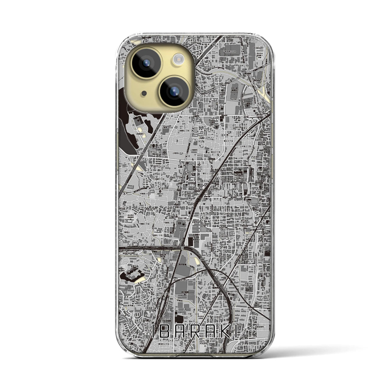 【茨木(大阪府)】地図柄iPhoneケース(クリアタイプ)