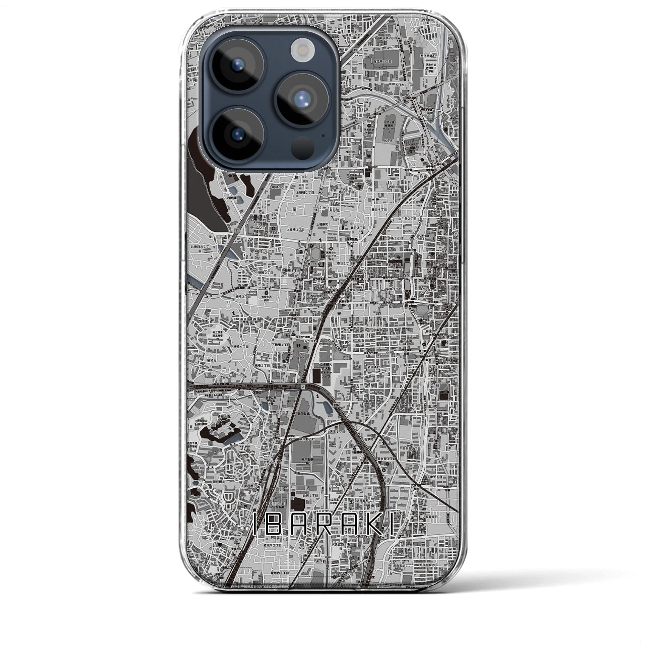 【茨木(大阪府)】地図柄iPhoneケース(クリアタイプ)