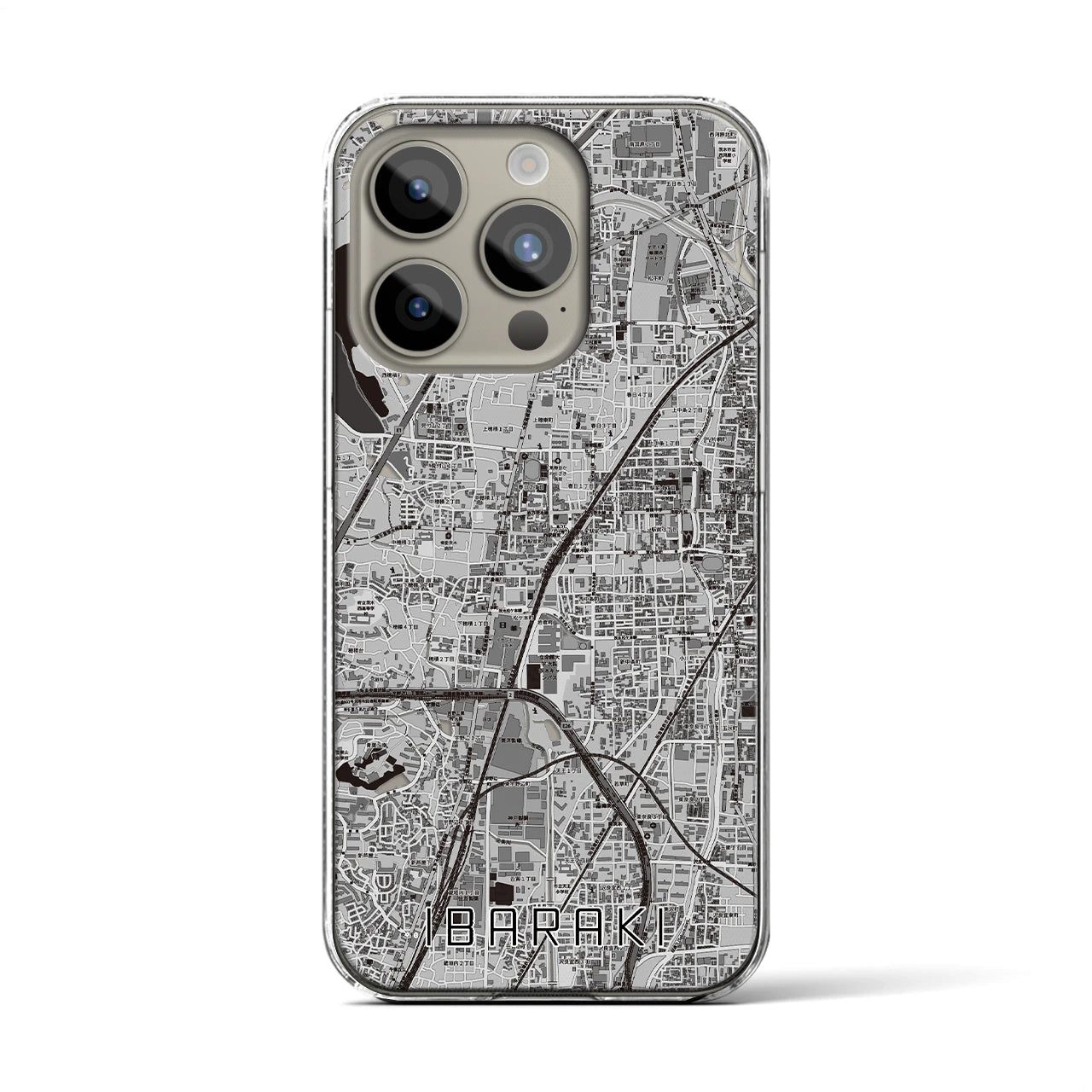 【茨木(大阪府)】地図柄iPhoneケース(クリアタイプ)