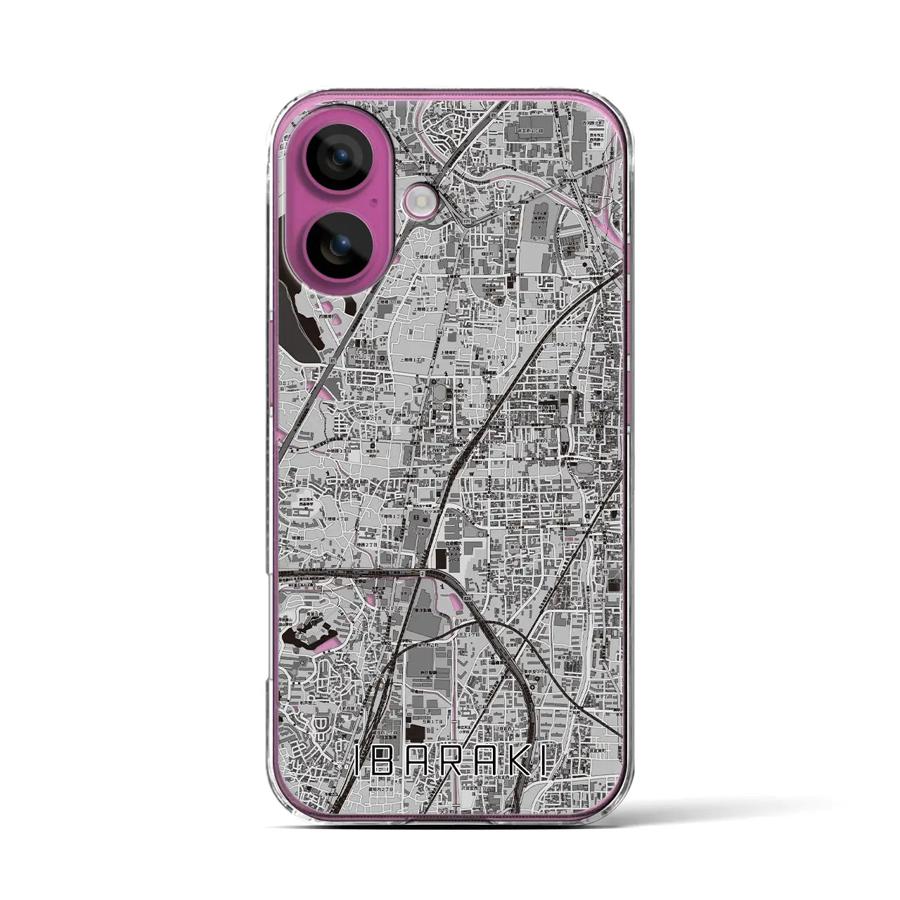 【茨木(大阪府)】地図柄iPhoneケース(クリアタイプ)