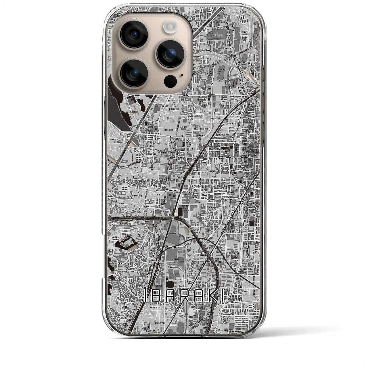 【茨木(大阪府)】地図柄iPhoneケース(クリアタイプ)