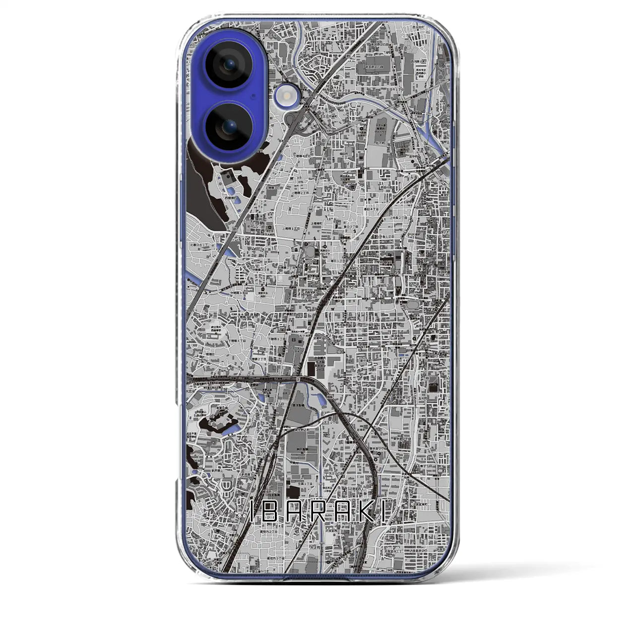 【茨木(大阪府)】地図柄iPhoneケース(クリアタイプ)