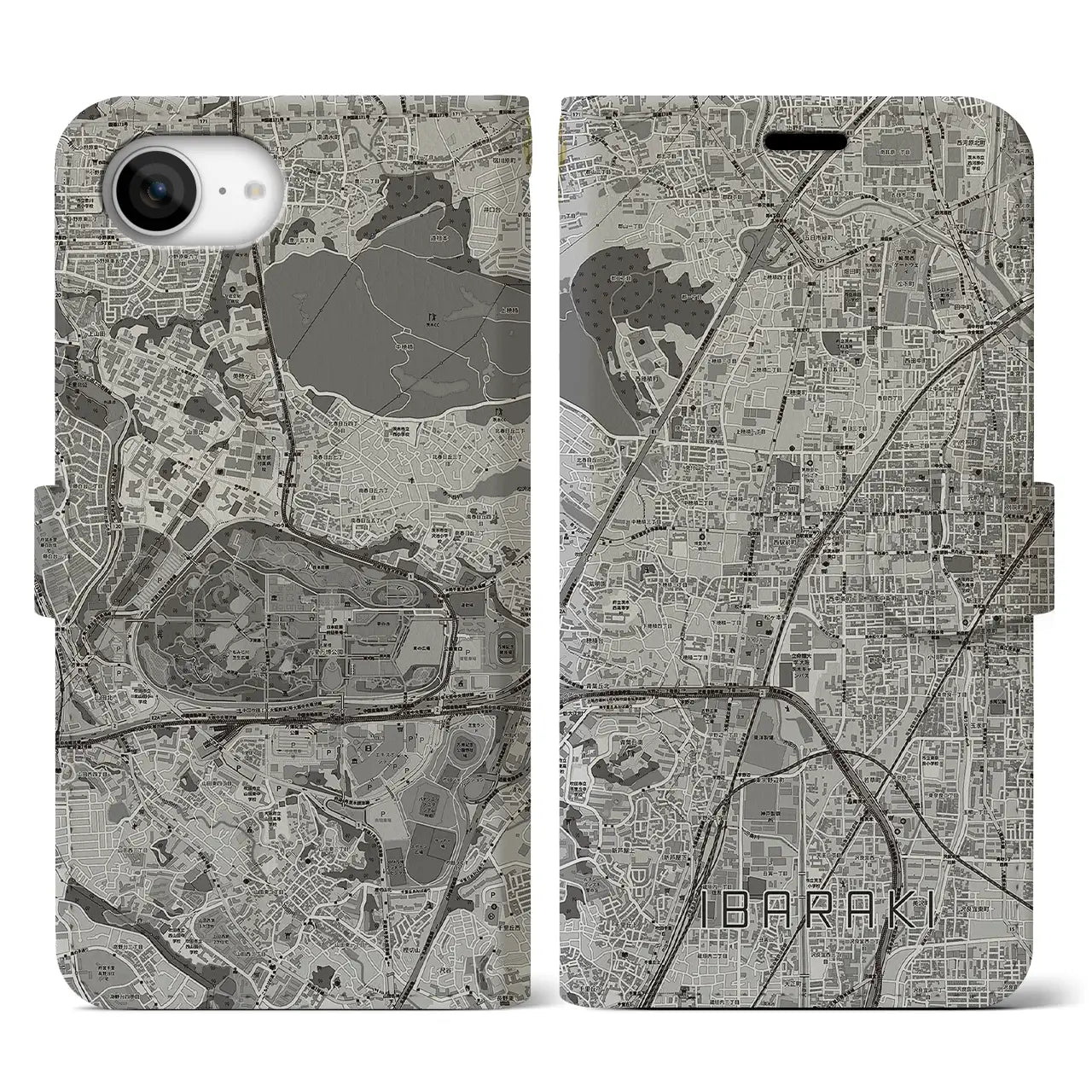 【茨木(大阪府)】地図柄iPhoneケース(手帳タイプ)