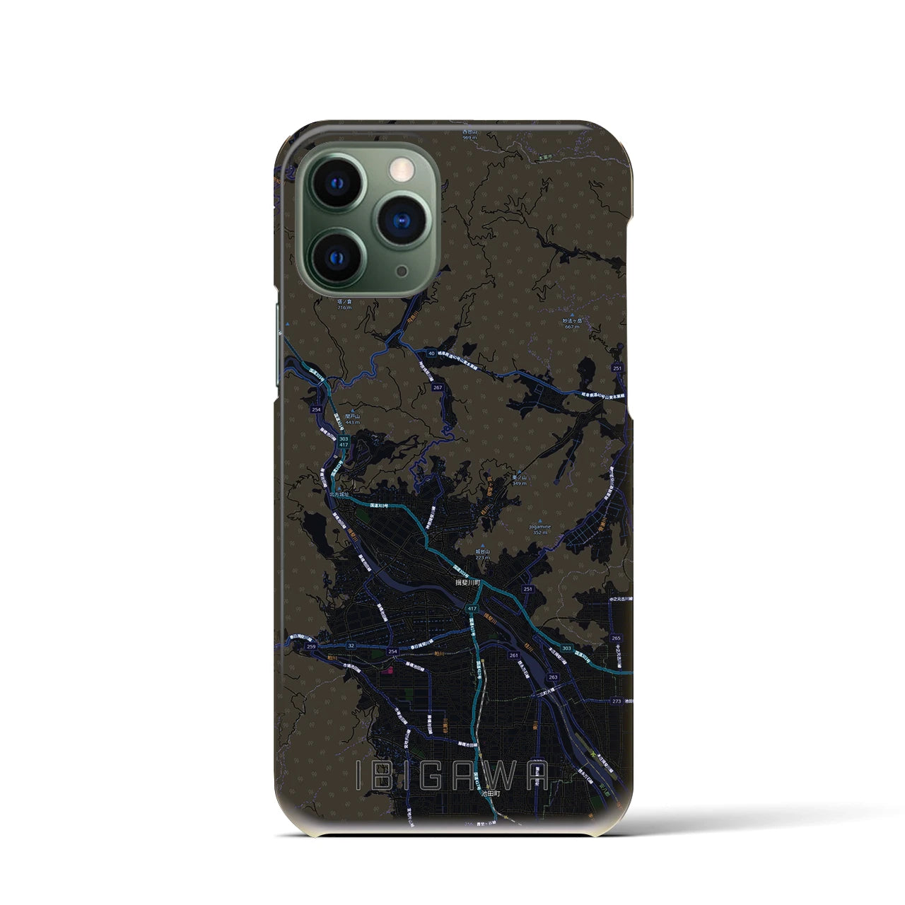 【揖斐川(岐阜県)】地図柄iPhoneケース(バックカバータイプ)