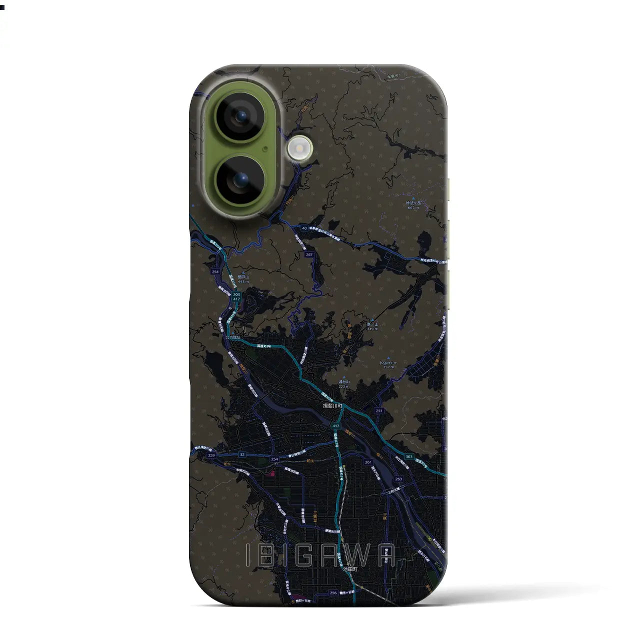 【揖斐川(岐阜県)】地図柄iPhoneケース(バックカバータイプ)