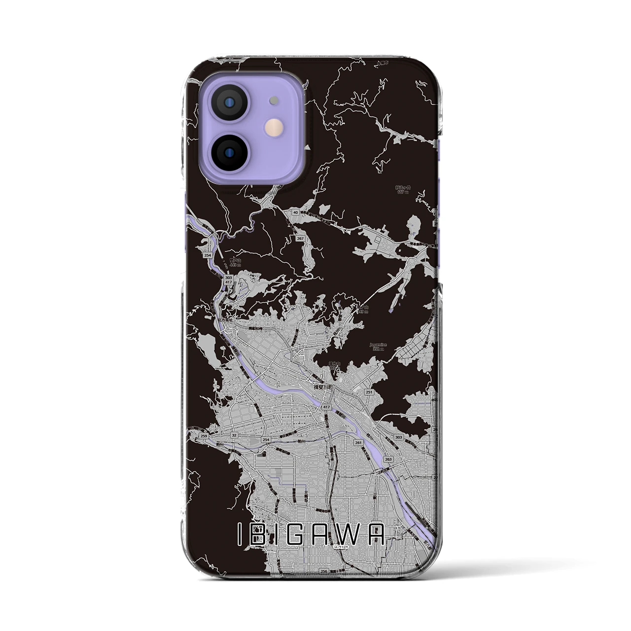 【揖斐川(岐阜県)】地図柄iPhoneケース(クリアタイプ)